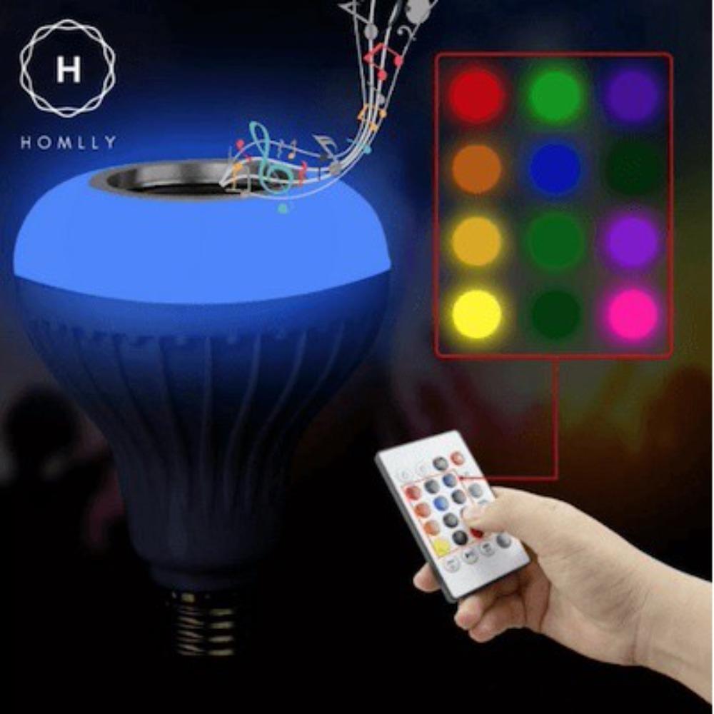 Homlly LED Bluetooth Music Disco Light Bulb with remote (E27 Bulb)