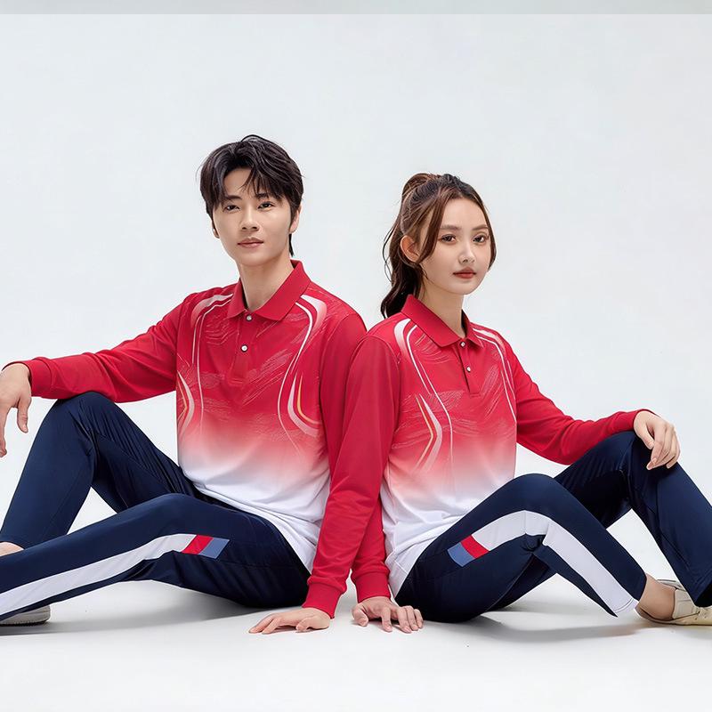 Unisex Long Sleeve Polo Sports Set - Spring/Autumn Team Uniform