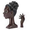 Head Scents Holder Funny Elegant Black Women Head Shaped Resin Home Office Desk Decor for Incense Style B Eyes Closed