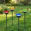Ground Insert Butterfly Bath Bowl Rustproof Garden Rain Catcher  Yard Art Decor