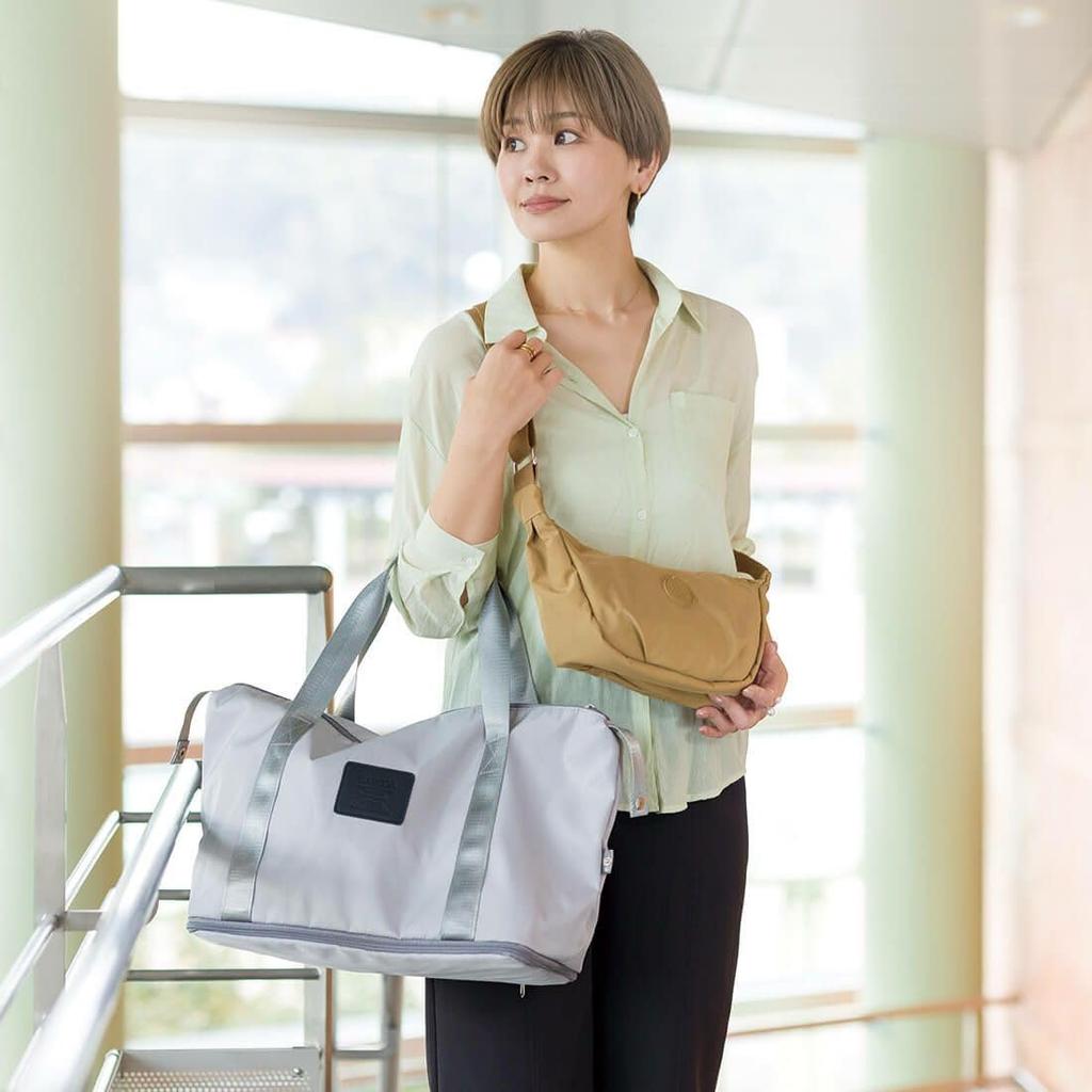 Barcos Lightweight Body Bag, Crossbody Bag, Shoulder Bag, Women's, Polyester, Logo, Beige