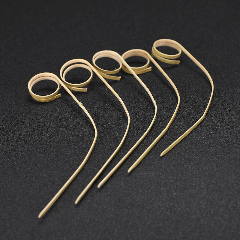 50 Stück Los Natürlicher Bambus Cocktail Garnierung Weinnadel Bar Dekor Zubehör Werkzeuge Krumme Früchte Snack Stick Spieße Ornamente