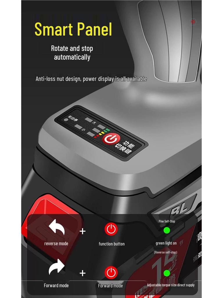 High Torque Brushless Electric Impact Wrench with Lithium Battery - Perfect for Auto Repair and Scaffolding