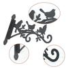 Bird Pattern Flower Basket Holder Wall Mounted Metal Bracket Hanger Rustic Style Wide Base for Outdoor Indoor Garden Yard Street