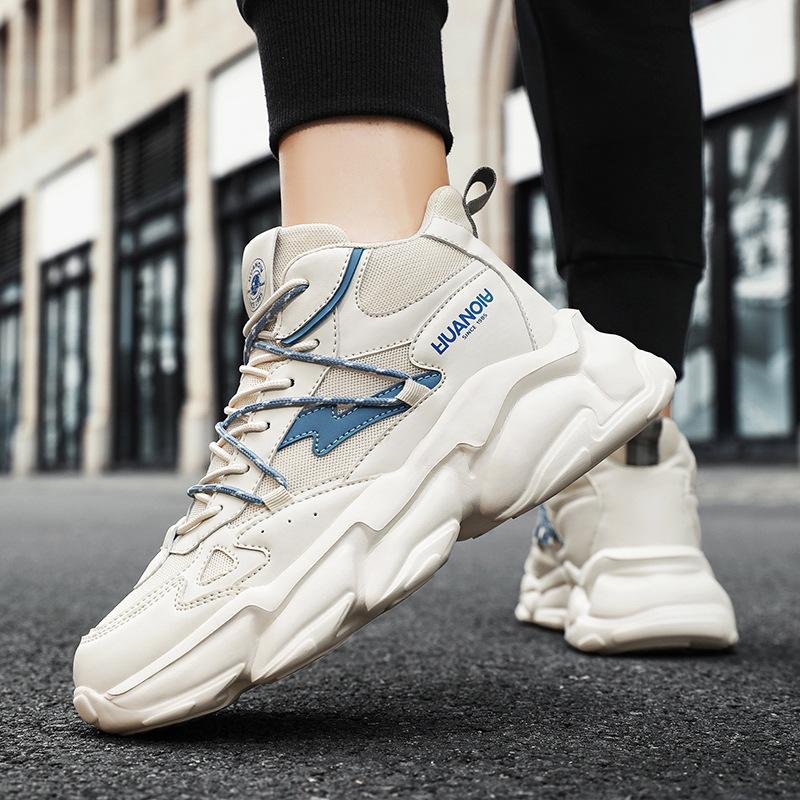 Putian sports shoes men's spring breathable tide brand thick-soled youth casual running spring and autumn high-top dad shoes