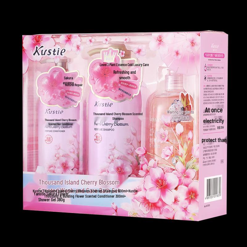 Kustie Cherry Blossom Fragrance Wash & Bath Set
