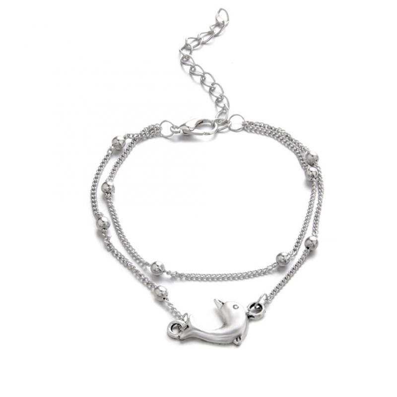 1 Silver Dolphin Metal Ankle Chain