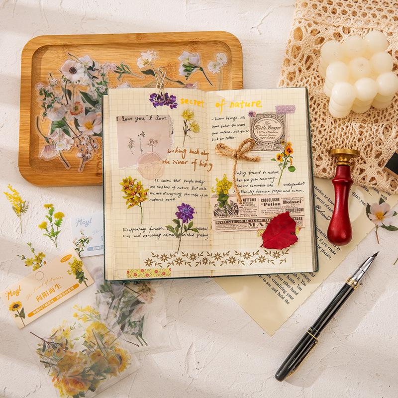 PVC Flower & Plant Stickers for DIY Crafts, Journals, Collages & Kids' Gifts