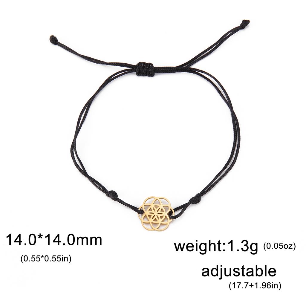 Flower of Life Charm Bracelets Stainless Steel Sacred Geometry Mandala Bracelets Amulet Jewelry for Women Wedding Gifts