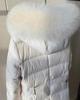 Women's Luxurious Slimming Hooded White Duck Down Jacket with Fox Fur Trim