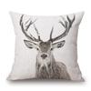 Capa de Almofada com Poster de Animais Estilo Retro Nórdico Vaca das Terras Altas Bezerro Veado Cabra Alce Urso Pardo Estampa Capa de Travesseiro,