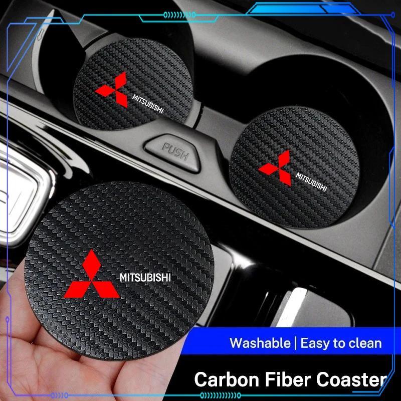 Biltillbehör, bil mugghållare/flaskhållare, halkfri matta, mjuk   För Mitsubishi Outlander Lancer 10 9 ASX RALLIART Eclipse L200 Pajero