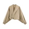 2026 Summer New European and American Cross-border Women's Street Fashion Large Lapel Short Jacket W107 8924