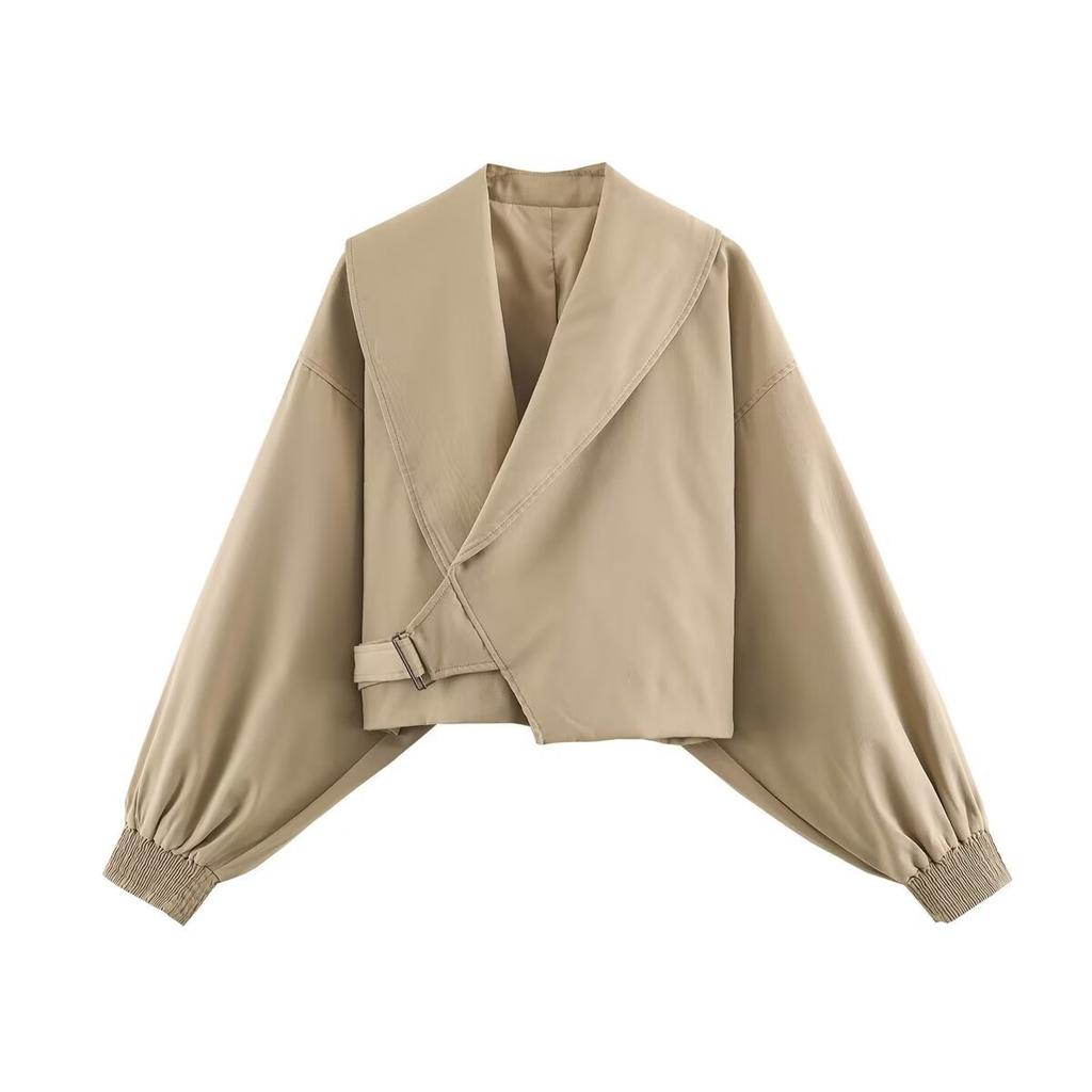 2026 Summer New European and American Cross-border Women's Street Fashion Large Lapel Short Jacket W107 8924