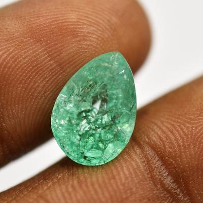 Natural Green Emerald Loose Gemstone Minimalist 6 Ct Pear Cut for Jewelry Making and Gem Collections