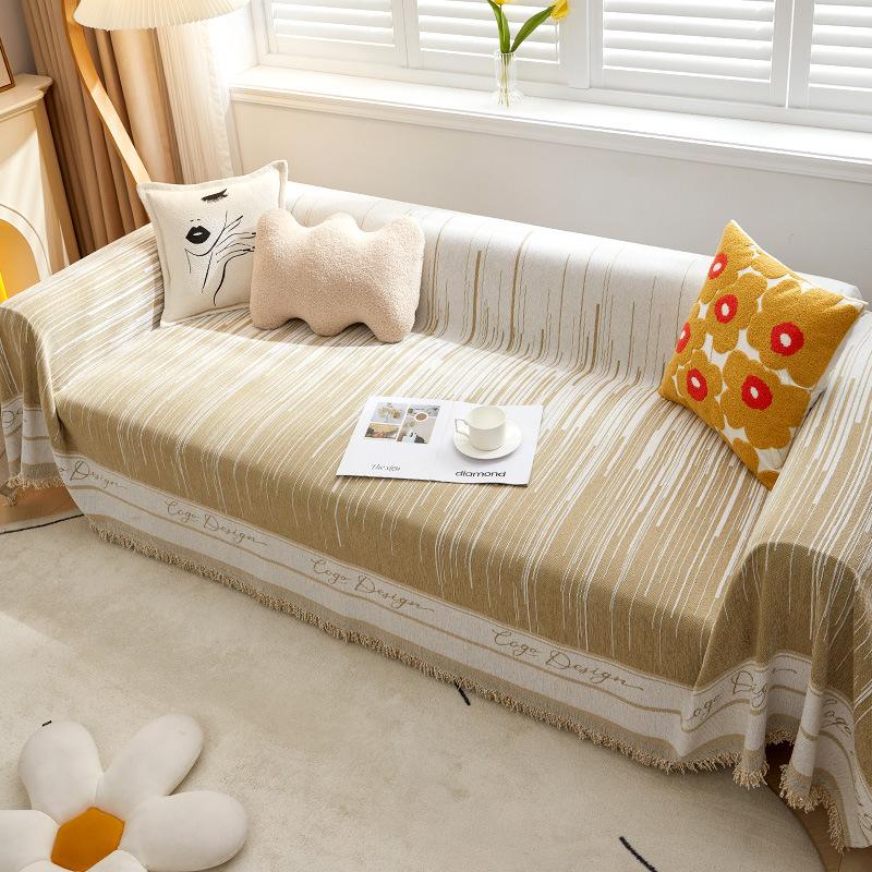 Sofabezug, Stoff, Ins-Stil, schlicht, modern, Sofakissen, kratzfest, Sofabezug, vier Jahreszeiten, universeller, vollständig abgedeckter Sofabezug