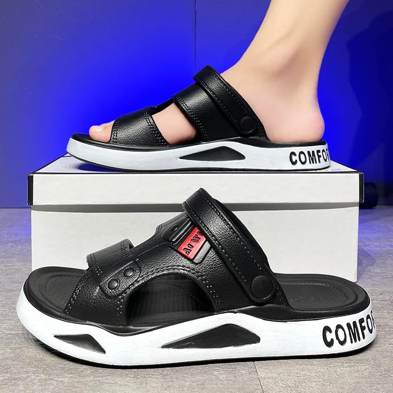 Men's Slippers Summer New Sandals EVA Light Adult Thick-soled Beach Shoes Non-slip Open-toe Sandals for Outdoor