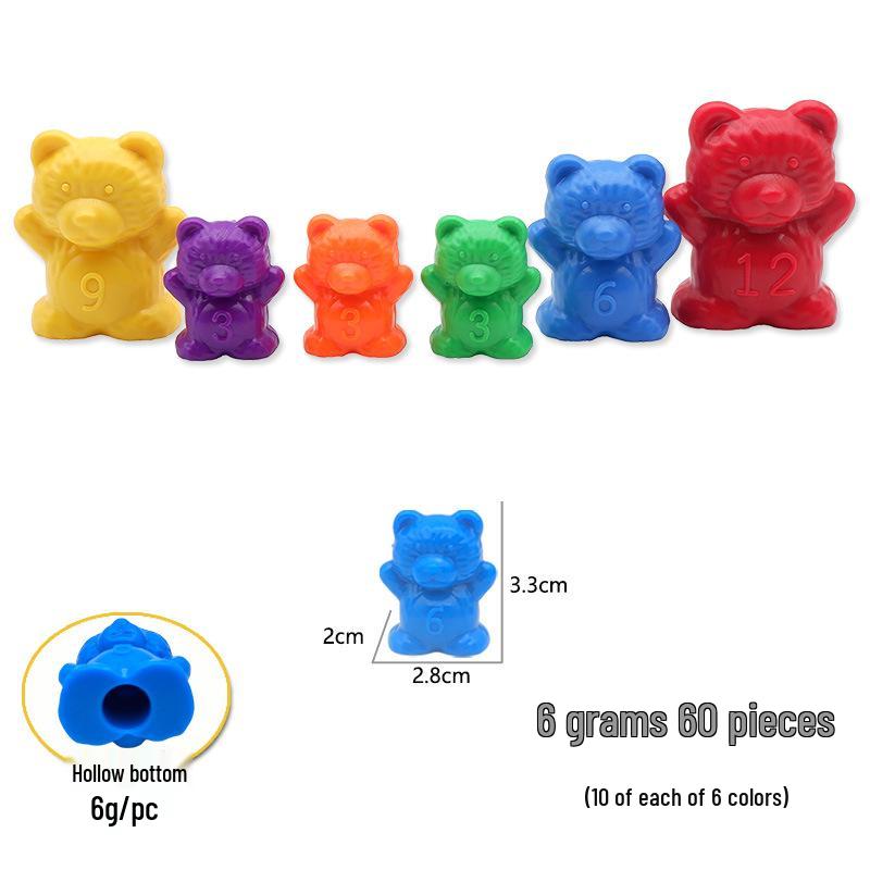 Kleiner Bär Montessori Mathespielzeug: Regenbogen Sortier- & Zählhilfe