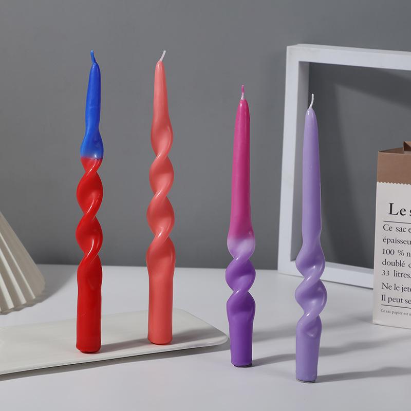 Colorful Spiral Household Candle Rainbow Gradient Scented Candle Creative Handmade Art Fragrance Candles