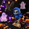 Cute Crow Skull Figurines Halloween Sickle And Ornament, 3D Printed Desktop Decoration, Decorative Crafts Funny Print Collectible Figurine for