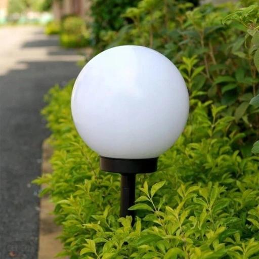 Ogrodowa Lampa Solarna Biała Led Solar Kula 10