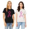 Pink Ribbon Breast Cancer Awareness Women's Fashion T-Shirt Graphic Tee Tops Short Sleeve Basic Cotton Aesthetic Clothes Gifts