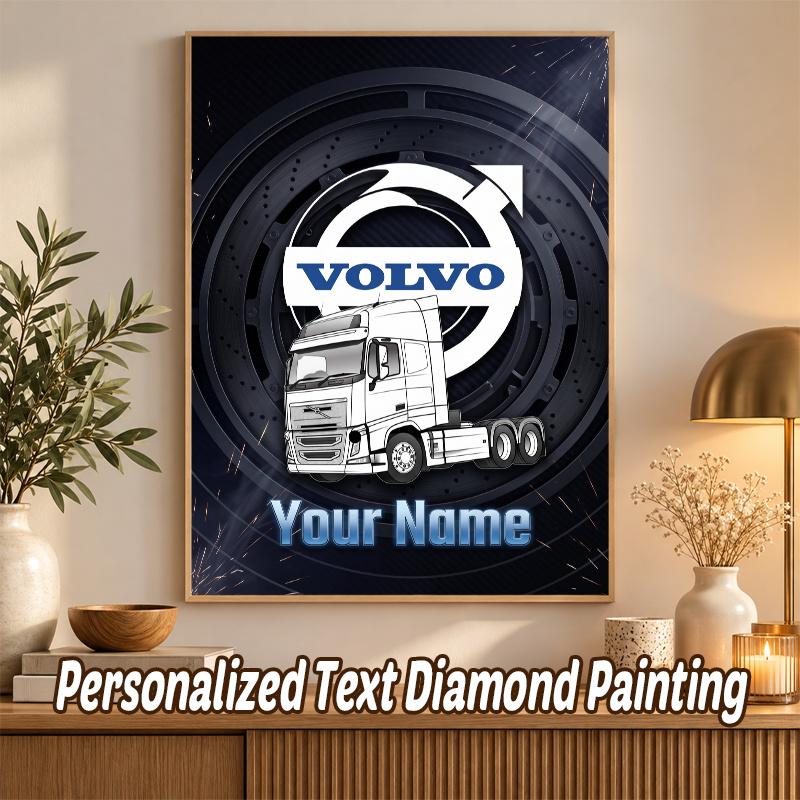 Volvo Trucks Custom Name Text 5D Diamond Painting Kit DIY Full Drill Diamond Art Decoration
