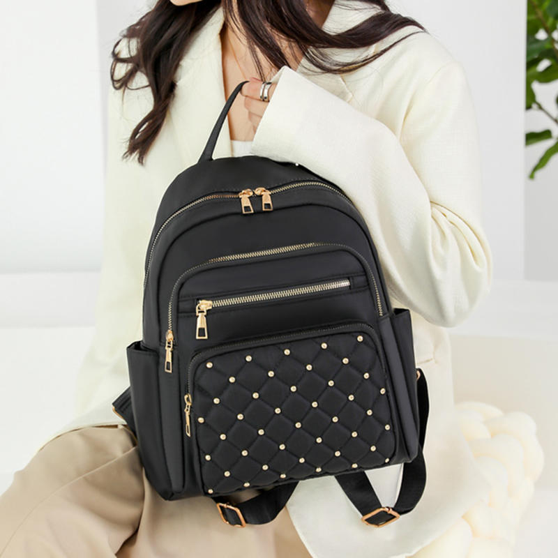 Large Capacity Fashion Solid Color Double Shoulder Bag Female Travel Leisure Backpack Student School Bag