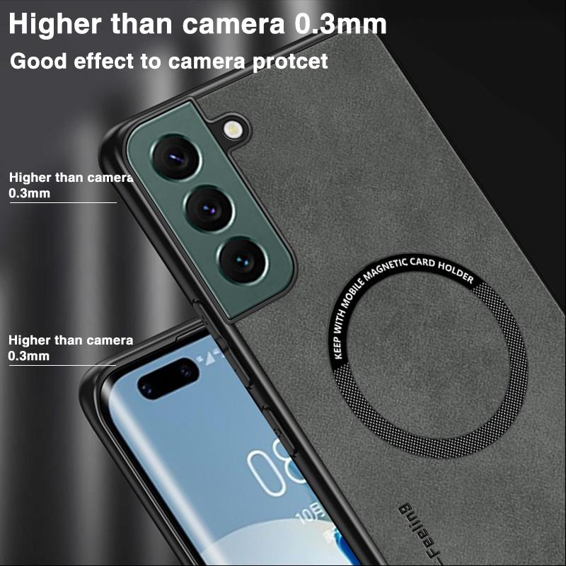 Semišová kůže Pro Magsafe Magnetické Bezdrátové Nabíjecí Pouzdro Pro Samsung Galaxy S23 S22 S21 Ultra Plus S21FE Note 20 Ultra Kryt