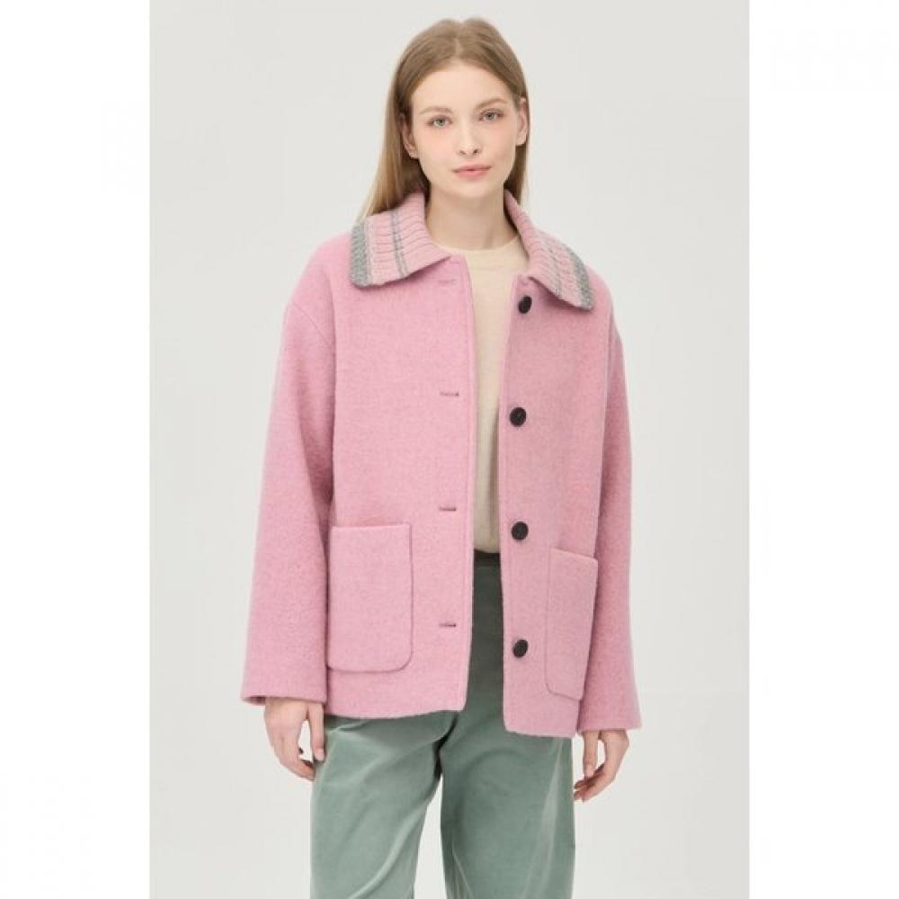 Benetton Knit Collar Wool Coat Bact64561