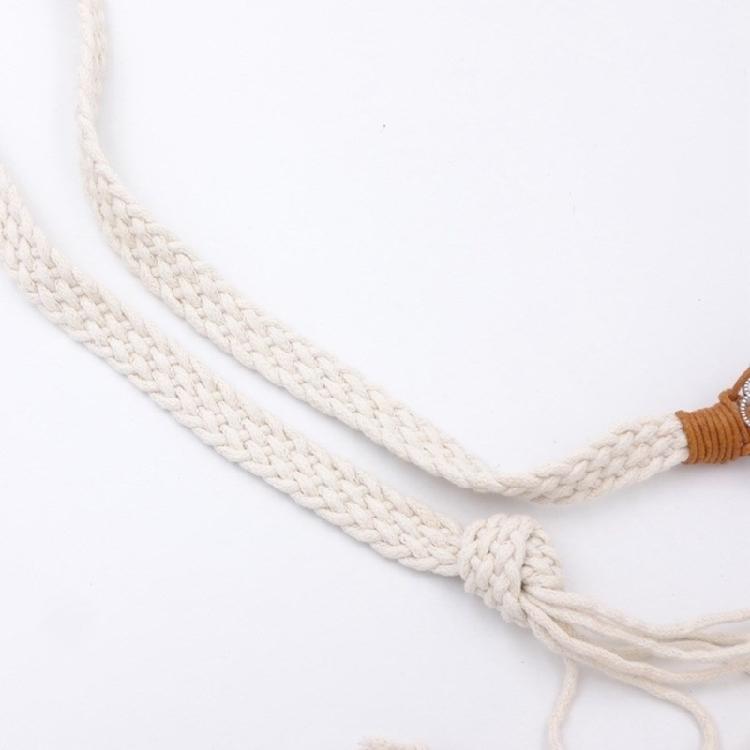 Braided Women Waist Belt Wide Bohemian Handmade Belts Beads Decors Waist Belt