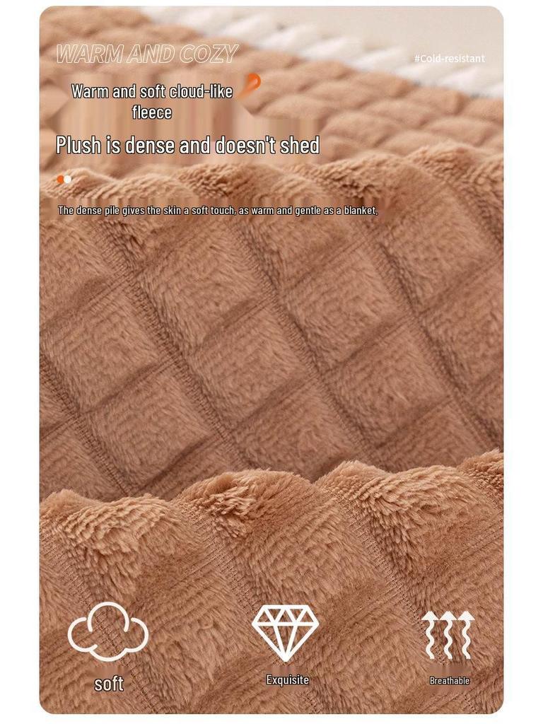 2025 New Winter Plush Thick Leather Non-Slip Sofa Cushion Cover