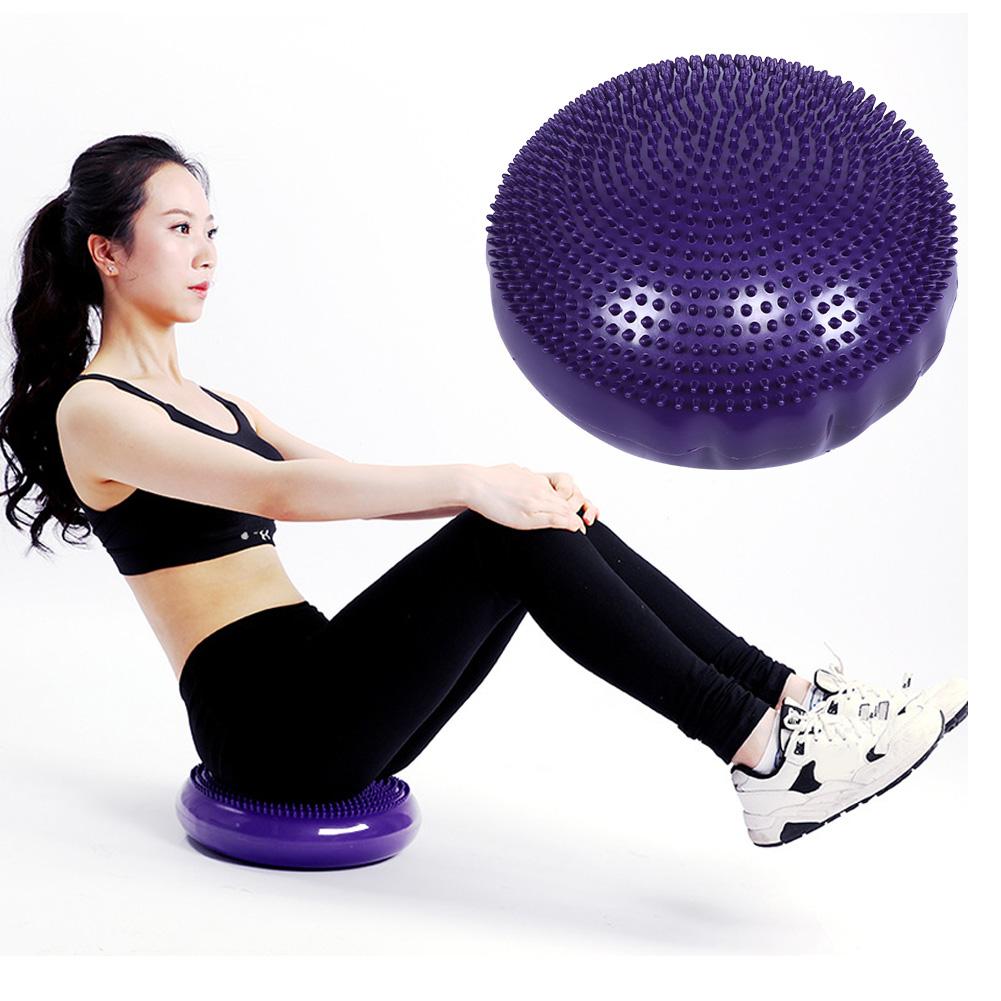 Purple Soft Yoga Balance Board Disc Gym Stability Air Cushion Massage Pad without Inflator Pump