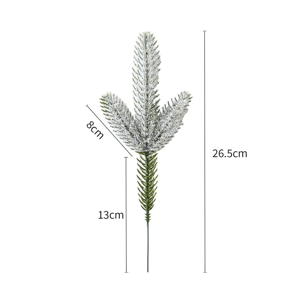 5-Piece Artificial Branches, Half Snow Three-Prong for Holiday and Winter Decor
