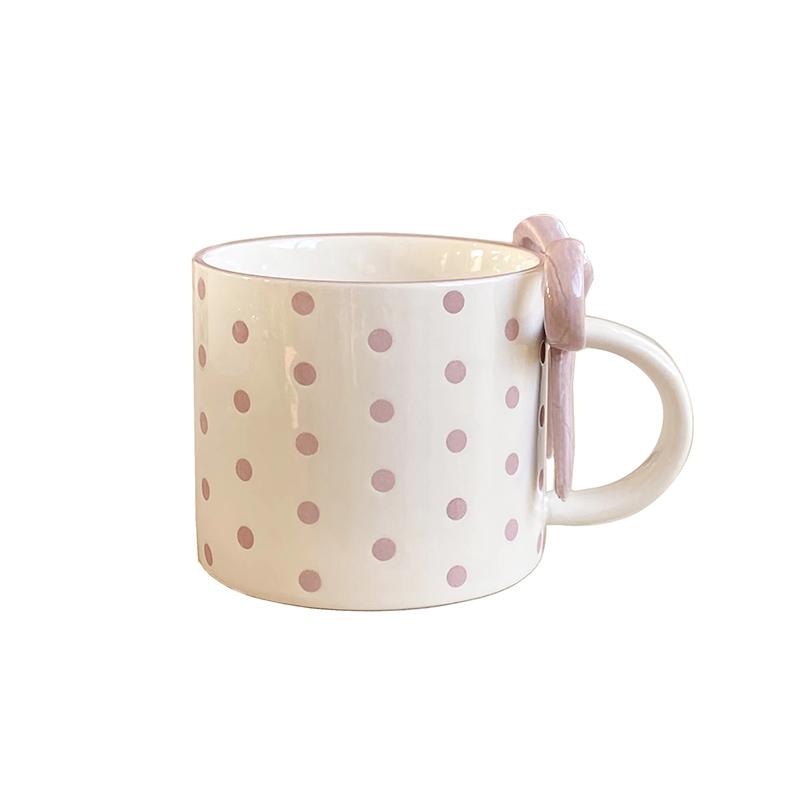 1PC Cup Souvenir Ceramic Gift Three-dimensional Offices Thick Home Elegant Durable Bow Practical