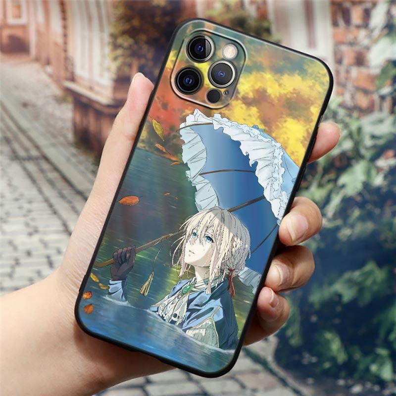 Apple Case For iPhone 11 12 13 Pro Max mini XS X XR 7 8 6 6S plus SE 2020 Soft Silicone Cases Cover Violet Evergarden Girl Anime