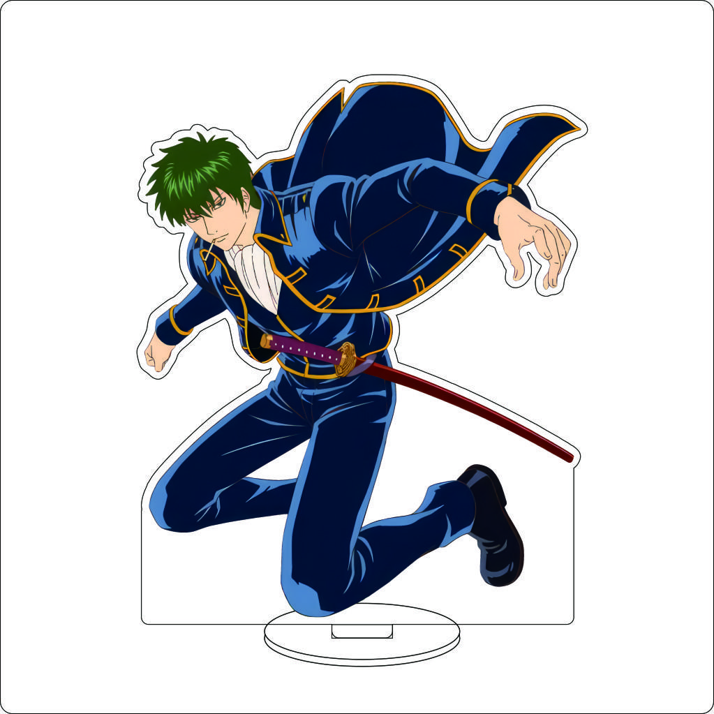 16CM Anime Gintama Cosplay Acrylic Stand Ornaments Kagura Kondou Isao Katsura Kotarou Sakata Gintoki Figure Stand Gifts