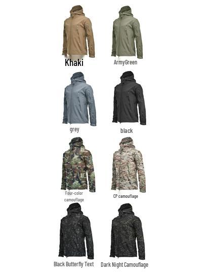 Men's Tactical Waterproof Camouflage Softshell Jacket - Warm Fleece Windbreaker for Outdoor Workwear