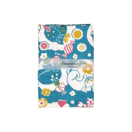 Yamamoto Jin Shoten (Official) Double Gauze Tenugui FUKUNEKO - Afternoon Cat - Made in Japan - Featuring adorable cat expressions and poses from the