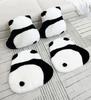 Black and White Plush Panda Hugging Pillow – Cute Bedside/ Sofa Cushion with Floral Design for Living Room or Bay Window