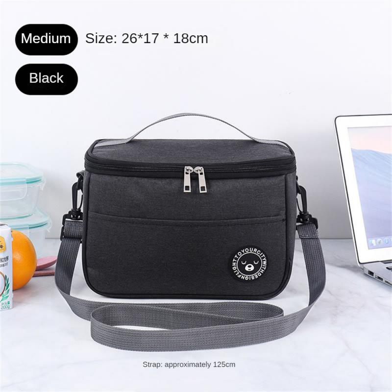 S/M/L New Portable Lunch Bag Food Thermal Box Waterproof Office Cooler Lunchbox With Shoulder Strap Insulated Case
