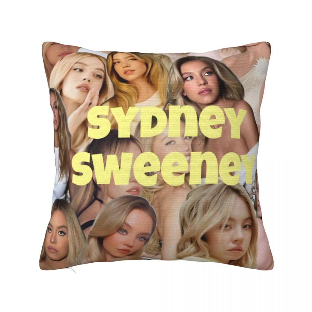 Sydney Sweeney American Actress Photo Pillow Cover Cushion Cover Square Pillow Case Pillowcases For Sofa Bedroom Home Decor