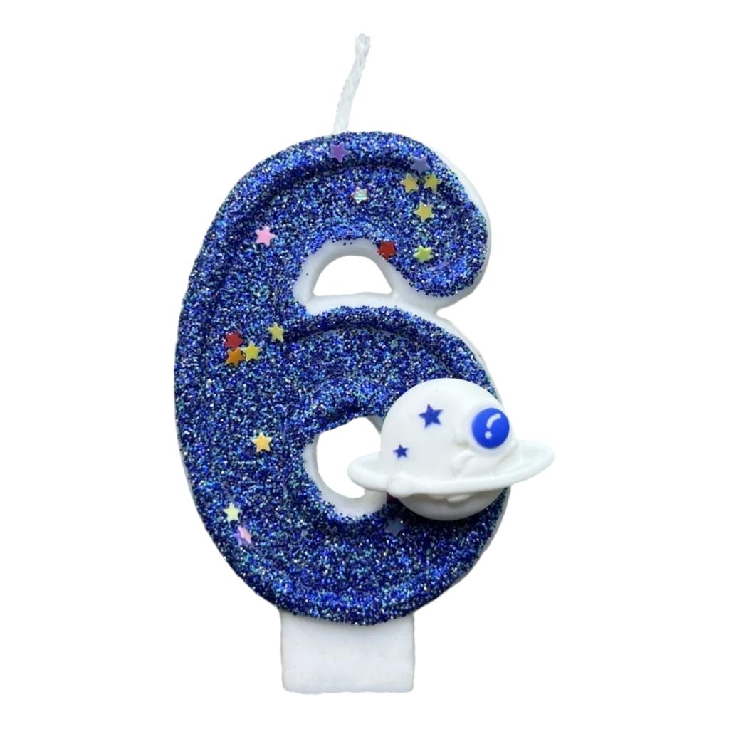 Numbers 0-9 Birthday Candle Spaceship Cake Decoration Candles for Party Commemoration Day Table Home Room Decor Accessories