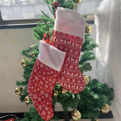 Gold Thread Christmas Stocking Pendant - Cartoon Holiday Decoration & Candy Gift Bag