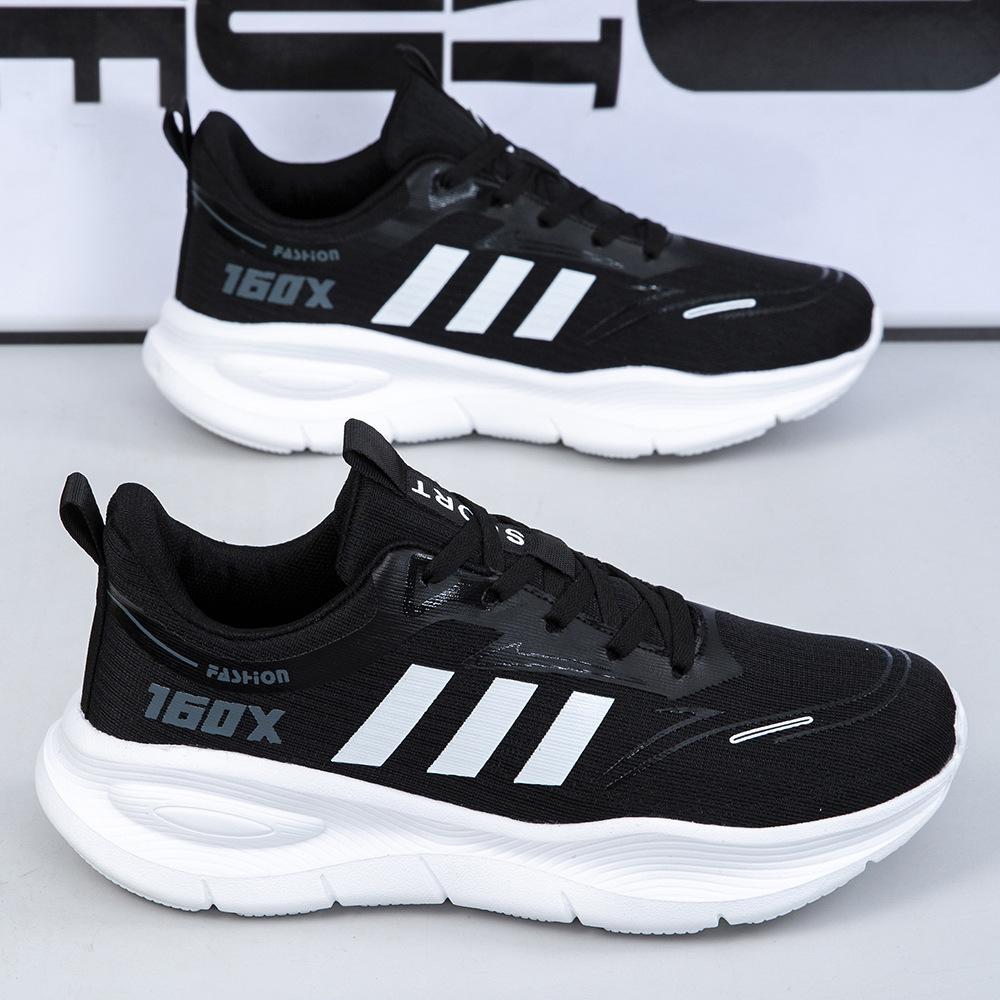 Sneakers breathable and non-smelly feet mesh high rebound soft sole shock absorption ultra-light men's and women's running shoes large size fly-woven