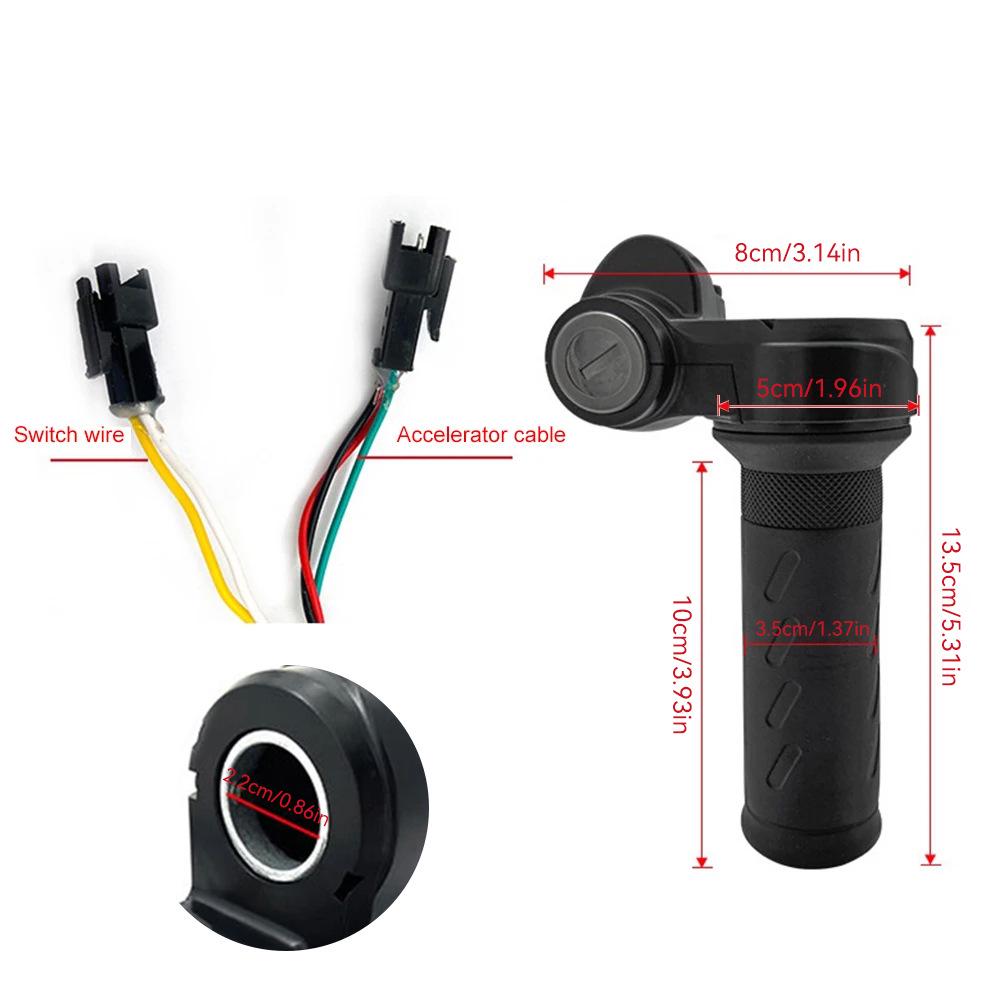 108X Electric Bike Ignition Switch Throttle Grip Set: Left & Right Handlebar Replacement Parts