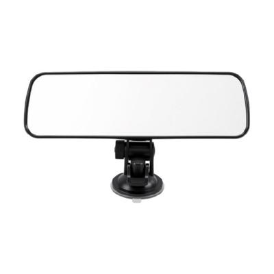 Daily Driving Rear View Mirror for Vehicle Interior, Black 22 X 6 Cm Mirror with Suction Cup Mount and Adjustable Bracket for Rear Checking