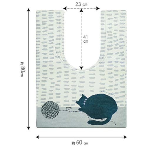 Okato (Okato) Fits In Gap! Wipeable PVC Long-Eared Toilet Mat (Shipi)