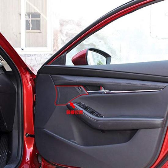 RUIQ Stainless Steel Front and Rear Speaker Ring Garnish for the New Mazda 3 Silver Sedan/Fastback (BP Series) (2019.06~) -