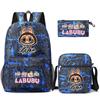 3Pcs/set Cartoon Printed Backpack Teenager Student Boy Girl Schoolbag Larger Capacity Bagpack Travel Bag Kid Gift Mochila